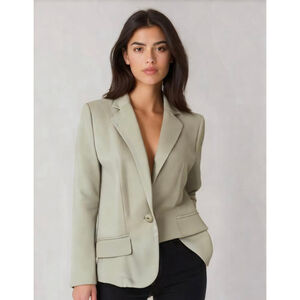 Evan-Picone Women's Beige Blazer Sz 4 Notched Lapel Tailored Fit Business Casual